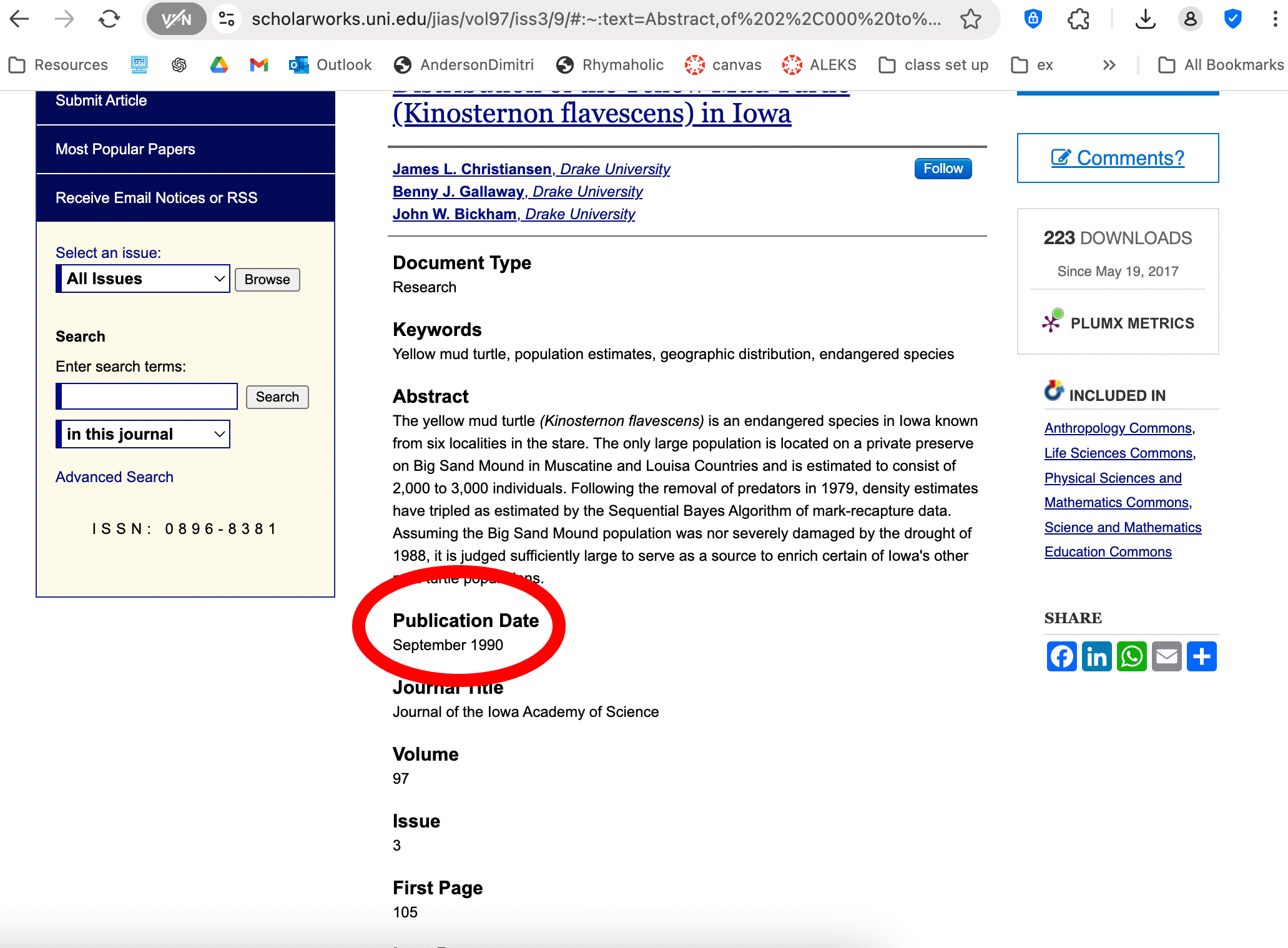 Yellow Mud Turtle 2023 distribution map